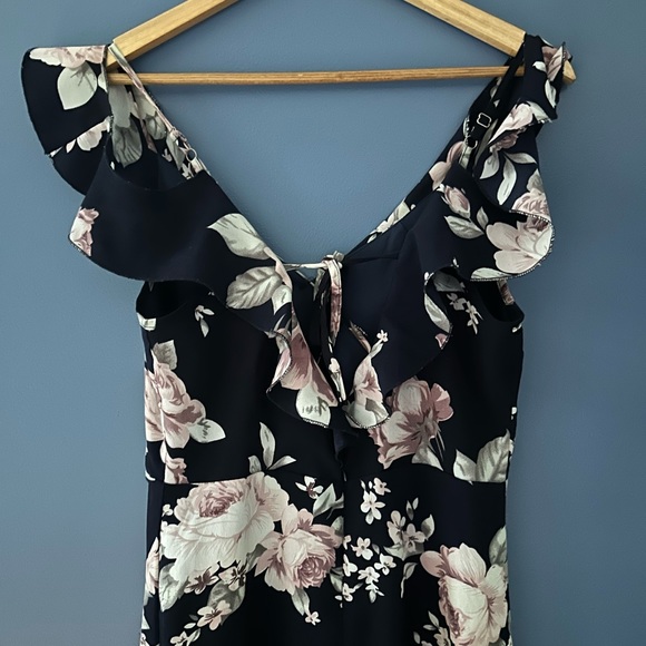 Gorgeous Desigual (European) Faux Wrap Navy Floral Peony Sleeveless Dress - Picture 3 of 4